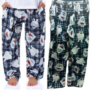 Men’s Yeti Print Pajama Pants - Blue Gray and White S